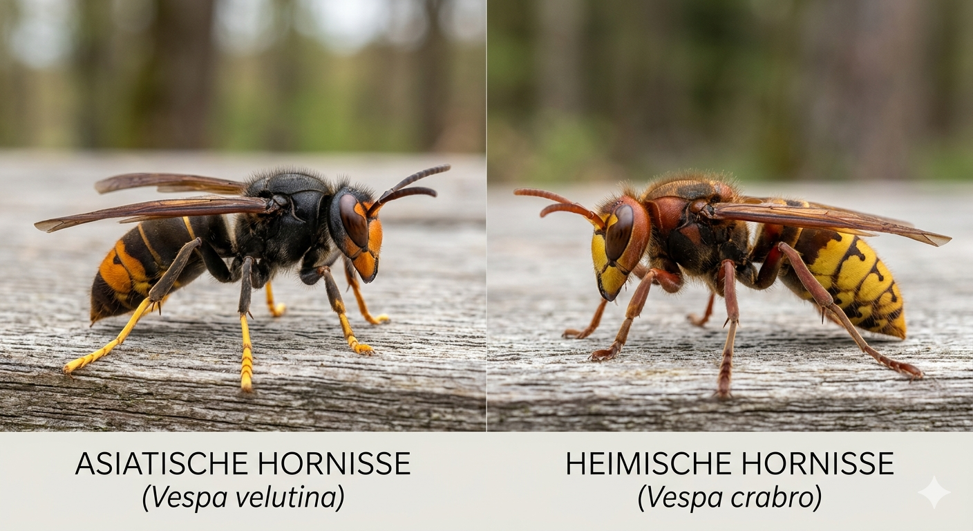 Asiatische Hornisse vs. Heimische Hornisse